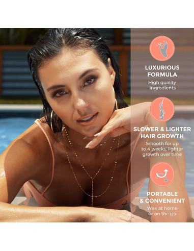 Tiras de Cera Veganas The Luxe Peach 40 Unidades Cuerpo y Cara