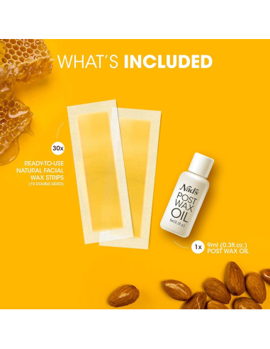 Cintas de Cera Facial Nad's - Natural 30 Cuentas