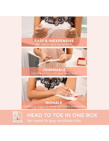 Tiras de Cera Veganas The Luxe Peach 40 Unidades Cuerpo y Cara