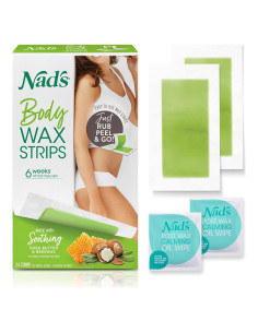 Cintas de Cera Corporal Nad's para Mujeres - Eliminación de Vello 24 Unidades