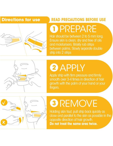 Cintas de Cera Facial Nad's - Natural 30 Cuentas