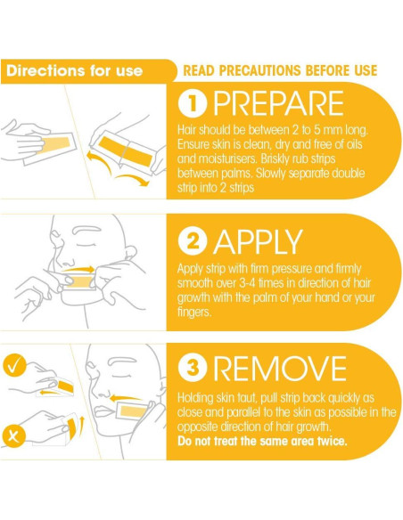 Cintas de Cera Facial Nad's - Natural 30 Cuentas