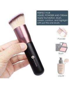 Brocha de Maquillaje Kabuki KINGMAS Punta Angulada Negra 2