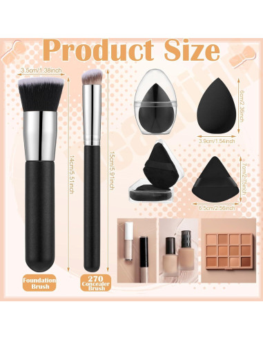 Juego de 6 Brochas de Maquillaje ProSuites - Negro