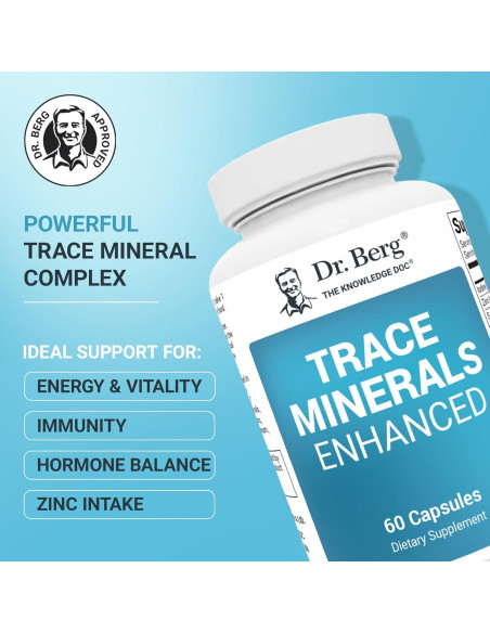 Suplemento de Minerales Traza Dr. Berg - 60 Cápsulas con Zinc