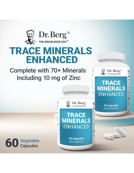 Suplemento de Minerales Traza Dr. Berg - 60 Cápsulas con Zinc