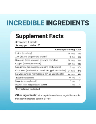 Suplemento de Minerales Traza Dr. Berg - 60 Cápsulas con Zinc