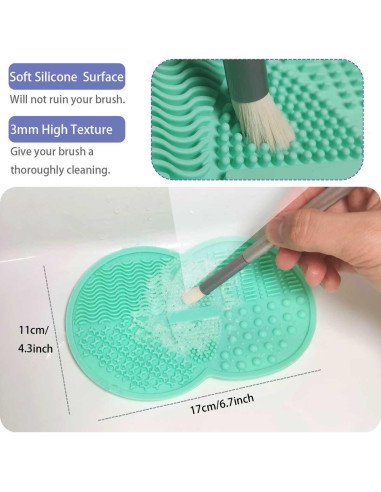 Alfombrilla de Limpieza de Brochas Vasterqua 2 Pcs Silicona