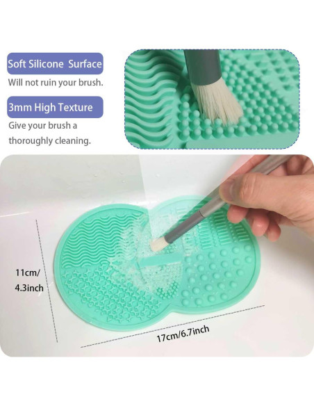 Alfombrilla de Limpieza de Brochas Vasterqua 2 Pcs Silicona