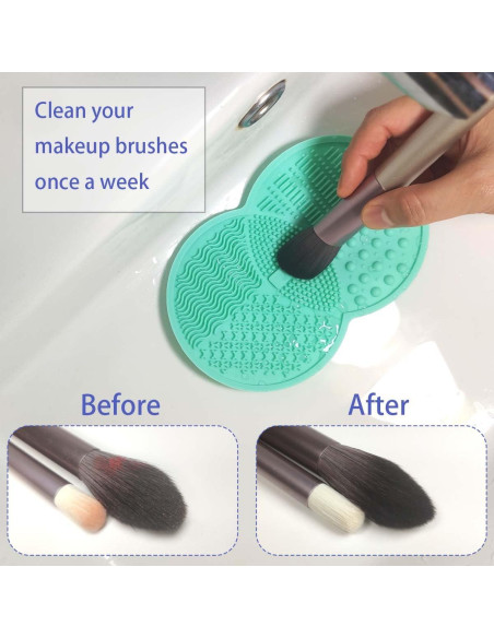 Alfombrilla de Limpieza de Brochas Vasterqua 2 Pcs Silicona