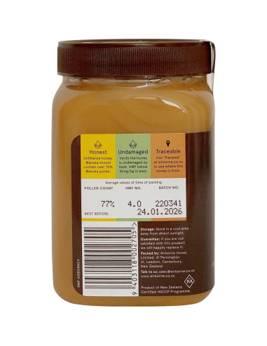 Miel Manuka 70+ Airborne 505 g Pura de Nueva Zelanda