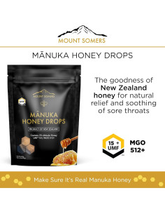 Caramelos de Miel Manuka UMF 15+ Mount Somers 26 piezas 2