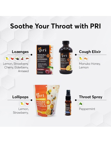 Caramelos de Miel de Manuka PRI Limón 2 Paquetes 16 Unidades