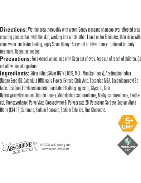 Champú Medicado Absorbine Silver Honey 473 ml Rejuvenecedor