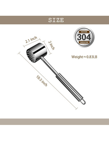 Ablandador de Carne Acero Inoxidable 304 FYUEROPA 26.67 cm