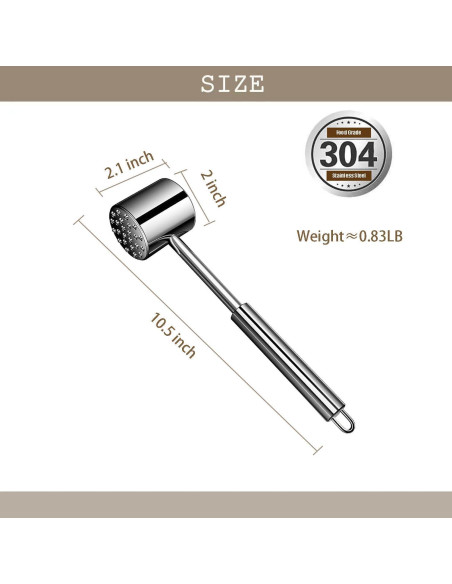 Ablandador de Carne Acero Inoxidable 304 FYUEROPA 26.67 cm