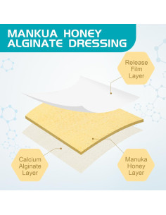 Venda de Herida Alginato de Calcio Miel de Manuka 10 Pzas 2