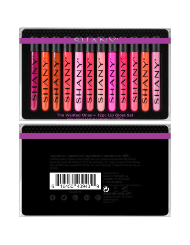 Set de 12 Brillos Labiales SHANY con Aloe Vera y Vitamina E