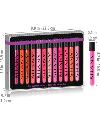 Set de 12 Brillos Labiales SHANY con Aloe Vera y Vitamina E
