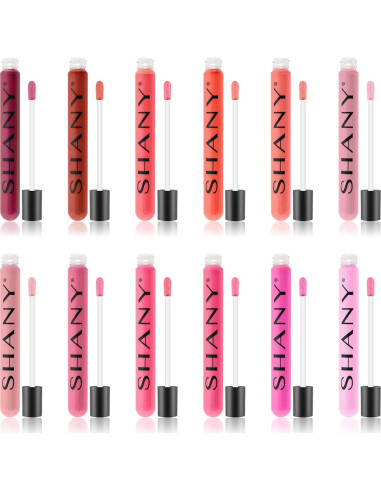 Set de 12 Brillos Labiales SHANY con Aloe Vera y Vitamina E