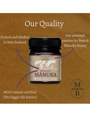 Miel Cruda de Manuka MGO 829+ Mason Brothers 249 g
