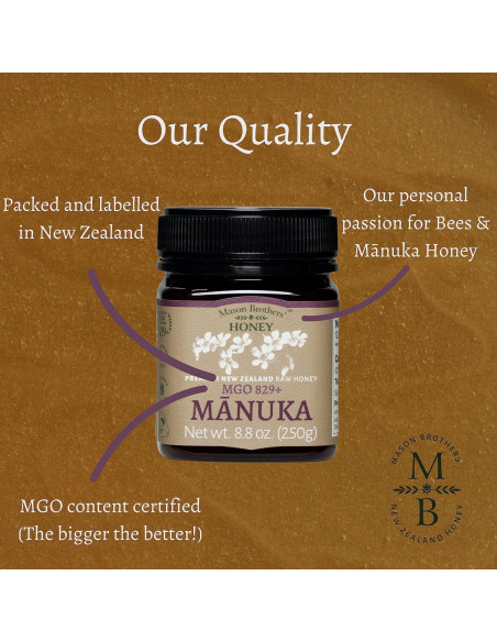 Miel Cruda de Manuka MGO 829+ Mason Brothers 249 g