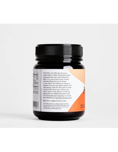 Miel Cruda de Manuka ACTIVIST 100+MGO 340g Nueva Zelanda