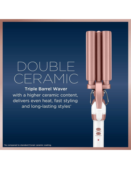 Ondulador de Cabello Conair Doble Cerámica 3 Barriles 190C