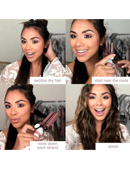 Ondulador de Cabello Conair Doble Cerámica 3 Barriles 190C