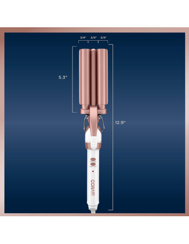 Ondulador de Cabello Conair Doble Cerámica 3 Barriles 190C