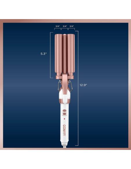 Ondulador de Cabello Conair Doble Cerámica 3 Barriles 190C
