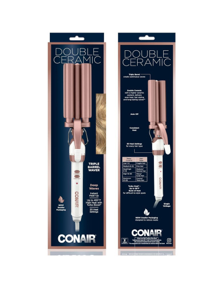Ondulador de Cabello Conair Doble Cerámica 3 Barriles 190C