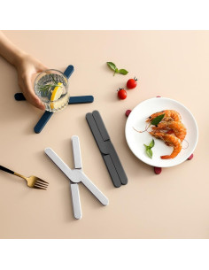 Juego de 3 Manteles de Silicona NISYOCIY Aislantes Calor 2