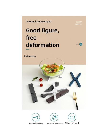 Juego de 3 Manteles de Silicona NISYOCIY Aislantes Calor