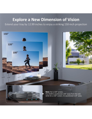 Bandeja Deslizante Motorizada NexiGo AS200 para Proyector UST 150"