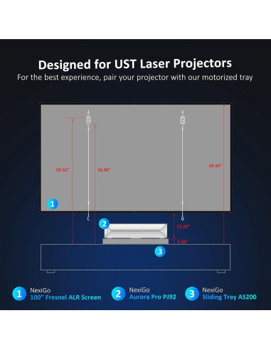 Bandeja Deslizante Motorizada NexiGo AS200 para Proyector UST 150"