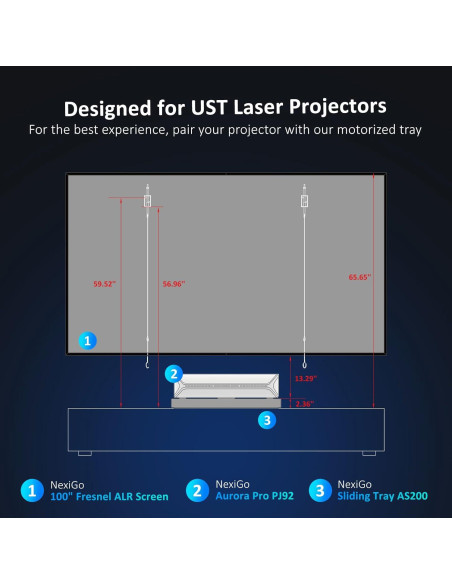 Bandeja Deslizante Motorizada NexiGo AS200 para Proyector UST 150"
