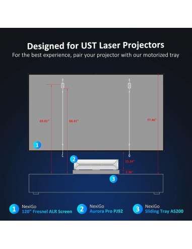 Bandeja Deslizante Motorizada NexiGo AS200 para Proyector UST 150"