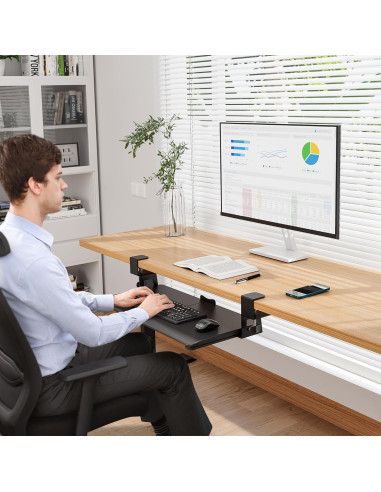 Bandeja para Teclado BONTEC KMT01 Deslizante Negra 65x30cm