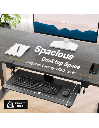 Bandeja para Teclado BONTEC KMT01 Deslizante Negra 65x30cm