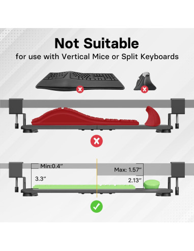 Bandeja para Teclado BONTEC KMT01 Deslizante Negra 65x30cm