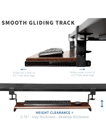 Juego de Rieles Ajustables VIVO para Bandeja de Teclado