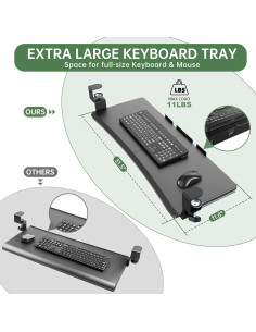 Bandeja de Teclado Extra Grande UPGRAVITY 80 x 30 cm Negra 2