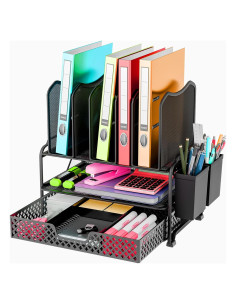 Organizador de Escritorio Simple Trending Negro con Cajón