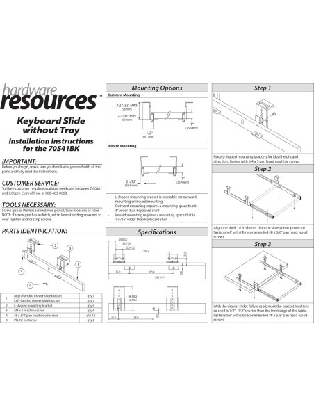 Deslizamiento de Teclado 14" Hardware Resources Negro