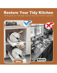 Organizador de Ollas y Sartenes Bealy Extraíble 52 cm Blanco 2