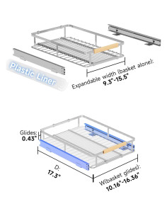 Organizador Expandible de Gabinete jkxoo 2 Paquetes 49.9 kg 2