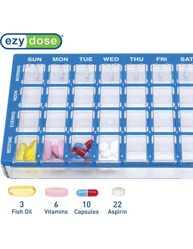 Organizador de Pastillas Ezy Dose Semanal Azul 7 Días