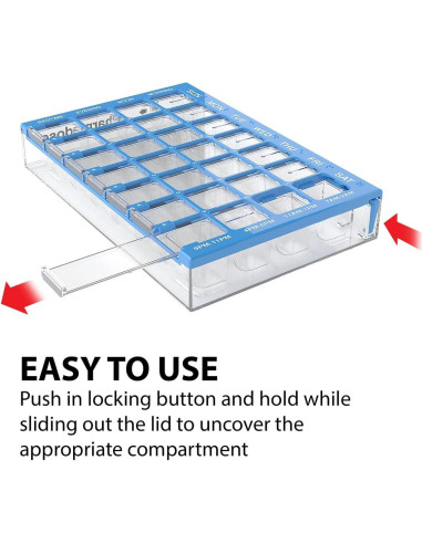 Organizador de Pastillas Ezy Dose Semanal Azul 7 Días