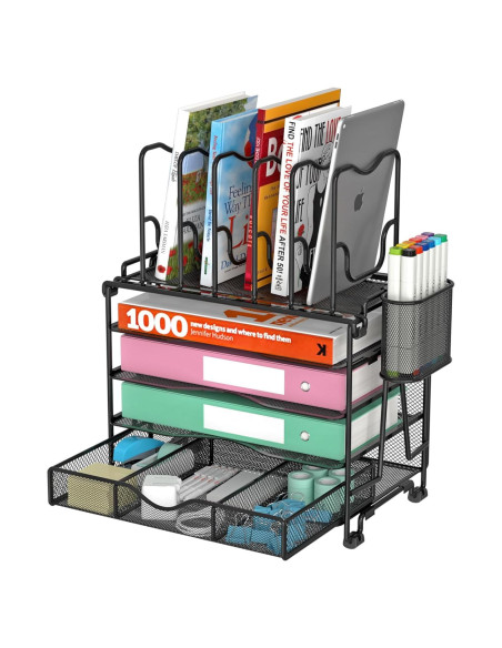 Organizador de Escritorio BOHDK 4 Niveles con Cajón Negro